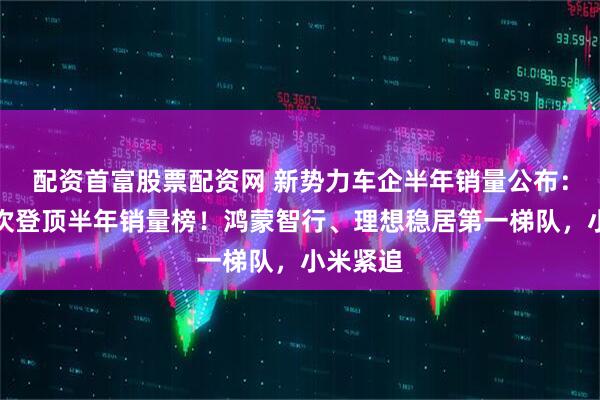 配资首富股票配资网 新势力车企半年销量公布：零跑首次登顶半年销量榜！鸿蒙智行、理想稳居第一梯队，小米紧追